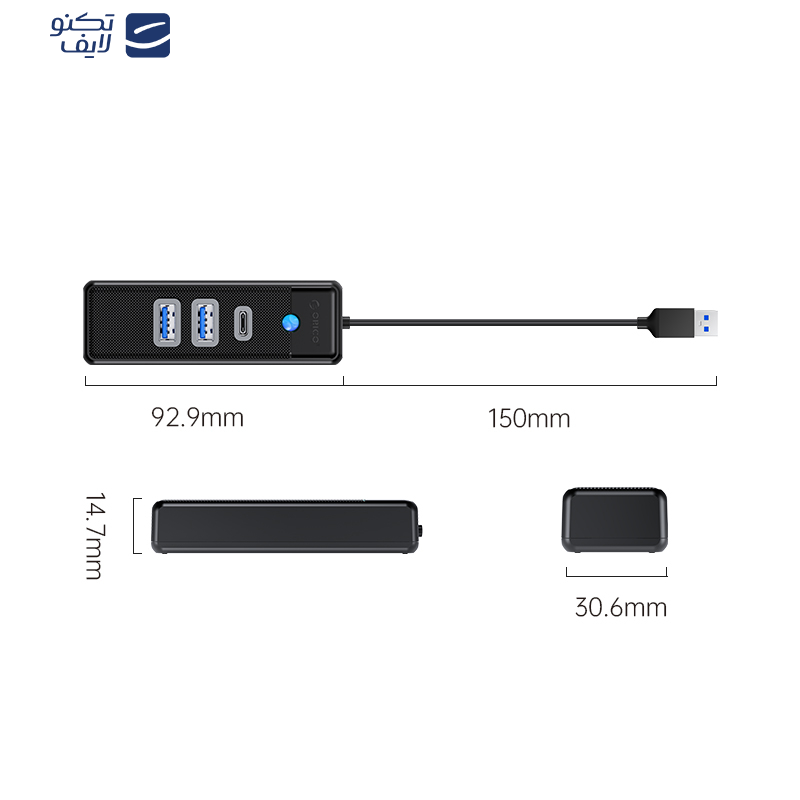 هاب 3 پورت USB3.0 اوریکو مدل PWC2U-U3