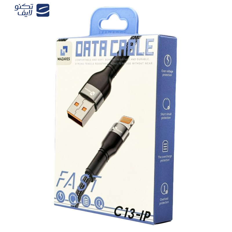 کابل تبدیل USB به لایتنینگ مازارس مدل C13IP طول 1 متر کابل تبدیل USB به لایتنینگ مازارس مدل C13IP طول 1 متر