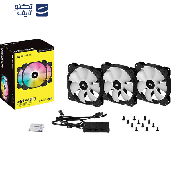 فن کیس کورسیر مدل iCUE SP120 RGB ELITE Triple مجموعه 3عددی