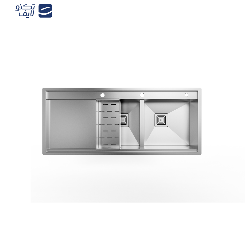 سینک ظرفشویی استیل توکار دو لگنه کن مدل BCN306 لگن راست سینک ظرفشویی استیل توکار دو لگنه کن مدل BCN306 لگن راست