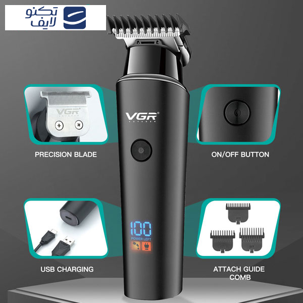 ماشین اصلاح موی سر و صورت وی جی ار مدل PROFESSIONAL V_00937 ماشین اصلاح موی سر و صورت وی جی ار مدل PROFESSIONAL V_00937