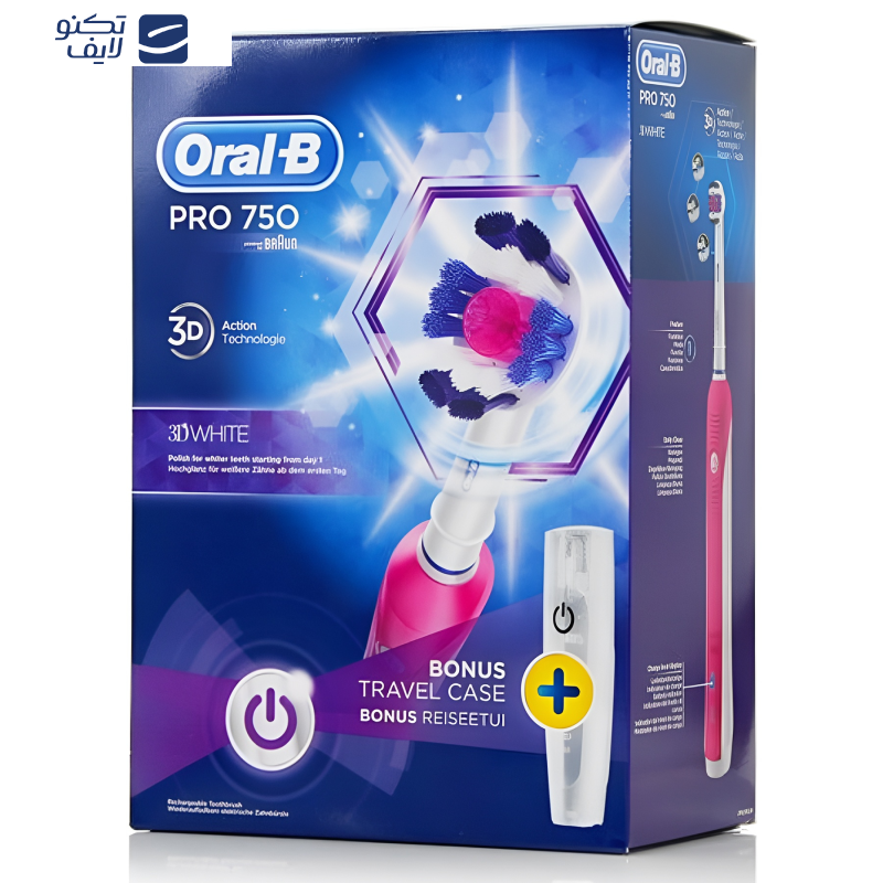مسواک برقی اورال-بی مدل Pro 750 3D White Pink مسواک برقی اورال-بی مدل Pro 750 3D White Pink