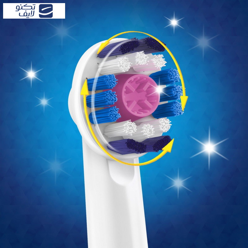 سری یدک مسواک برقی اورال-بی مدل Brush Heads 3D White بسته 2 عددی