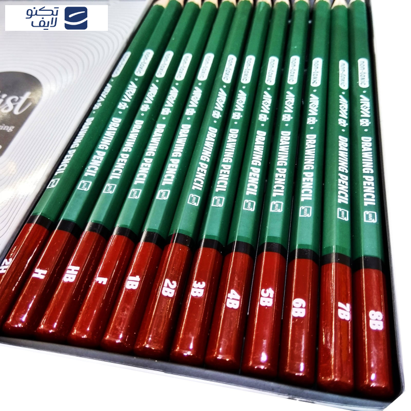 مداد طراحی آریا مدل Artist کد 006-3075 مجموعه 12 عددی