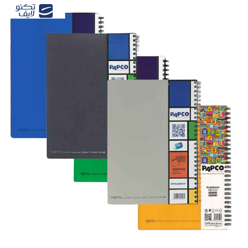 دفتر مشق 100 برگ پاپکو مدل NB-620 بسته 5 عددی 