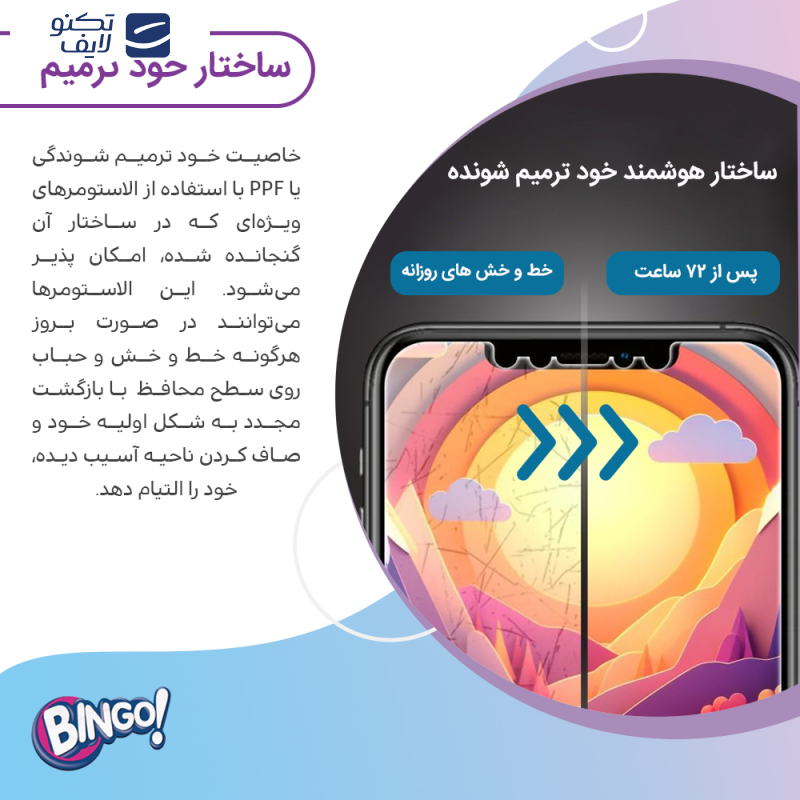 محافظ صفحه نمایش مات ضد اشعه آبی بینگو مدل Tough مناسب برای گوشی موبایل آنر Magic 6 Pro