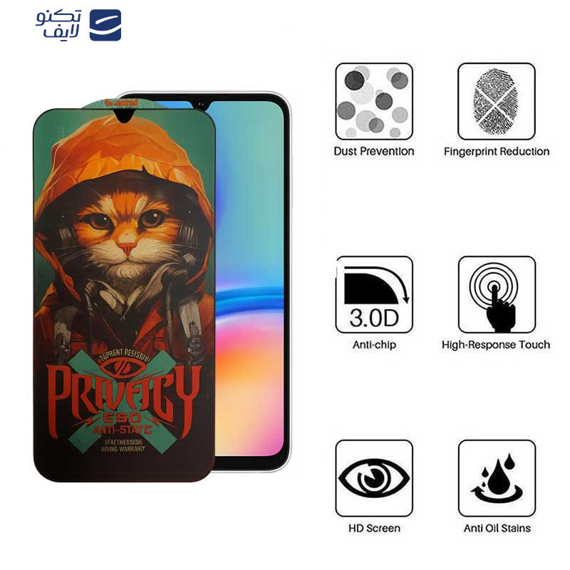 محافظ صفحه نمایش حریم شخصی اپیکوی مدل Privacy Hoodie Cat مناسب برای گوشی موبایل سامسونگ Galaxy A06s محافظ صفحه نمایش حریم شخصی اپیکوی مدل Privacy Hoodie Cat مناسب برای گوشی موبایل سامسونگ Galaxy A06s