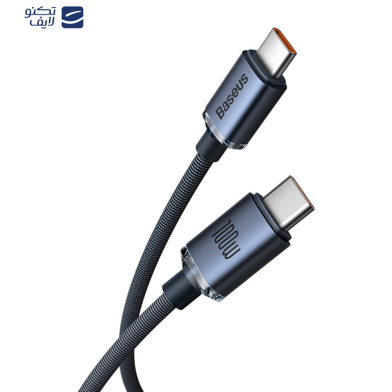 کابل USB-C باسئوس مدل Crystal Shine 100W طول 1.2 متر کابل USB-C باسئوس مدل Crystal Shine 100W طول 1.2 متر