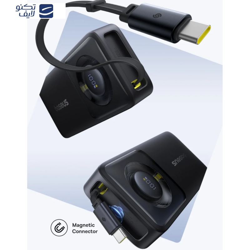 پاوربانک بیسوس مدل Free2Pull 65W ظرفیت 20000 میلی آمپر ساعت به همراه کابل USB-C