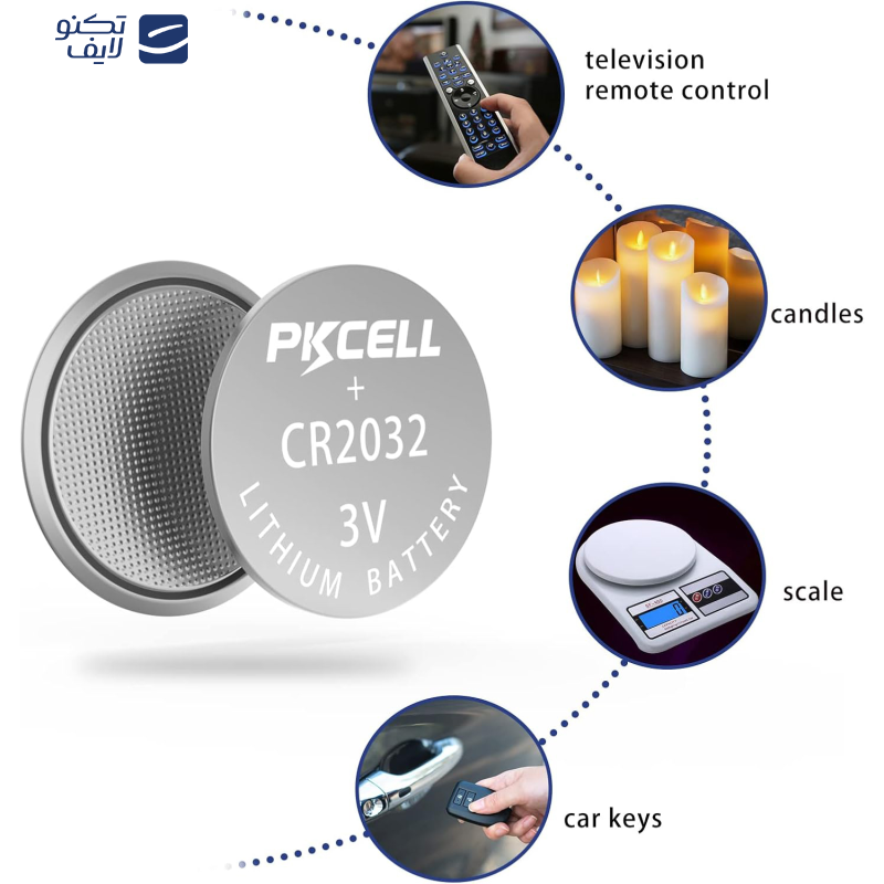 باتری سکه ای پی‌کی سل مدل CR2032 3V Lithium Manganese مجموعه 6 عددی 