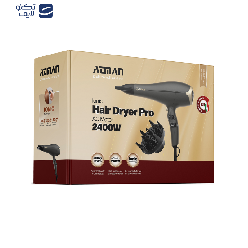 سشوار حرفهای 2400 وات آتمن مدل BY-538 سشوار حرفهای 2400 وات آتمن مدل BY-538