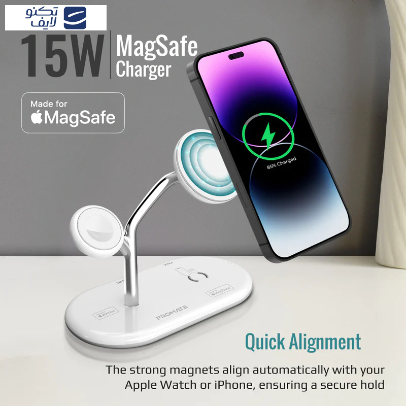 شارژر بی سیم پرومیت مدل SYNERGY.WHITE شارژر بی سیم پرومیت مدل SYNERGY.WHITE