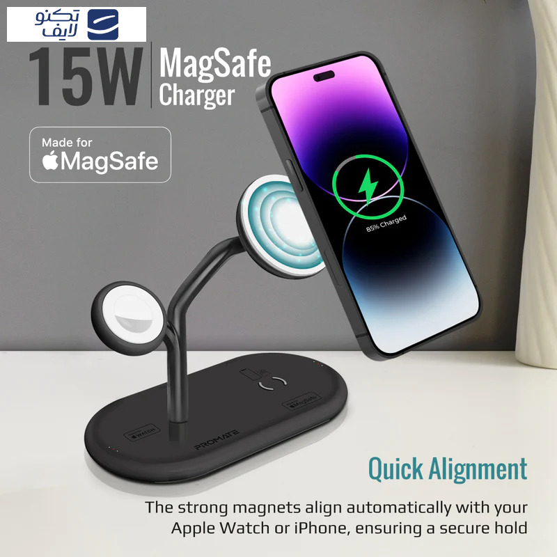 شارژر بی سیم پرومیت مدل SYNERGY.BLACK شارژر بی سیم پرومیت مدل SYNERGY.BLACK