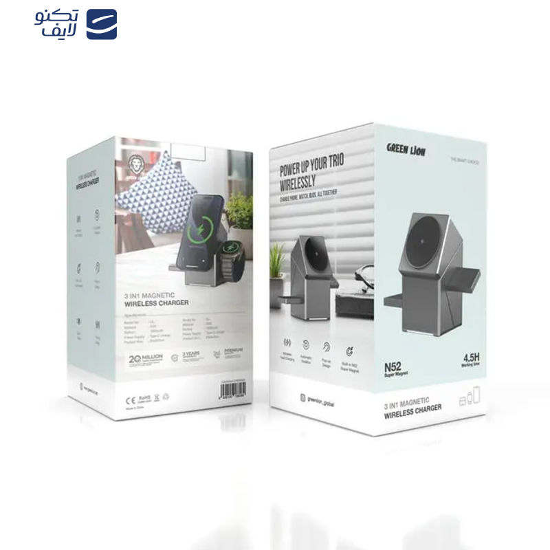شارژر بی سیم گرین لاین مدل Power Trio 3 In 1