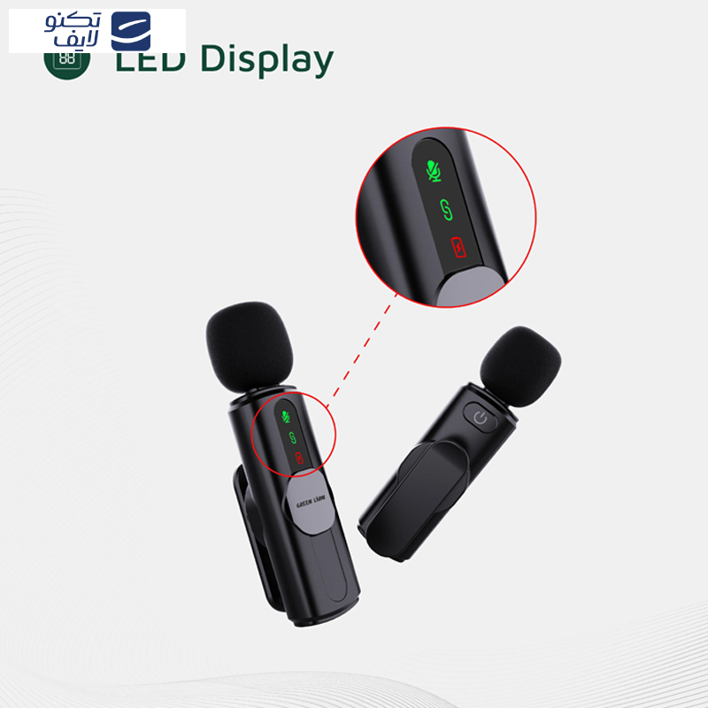 ست میکروفن بی سیم گرین لاین مدل GM-76X با درگاه اتصال USB-C/لایتنینگ/USB-A