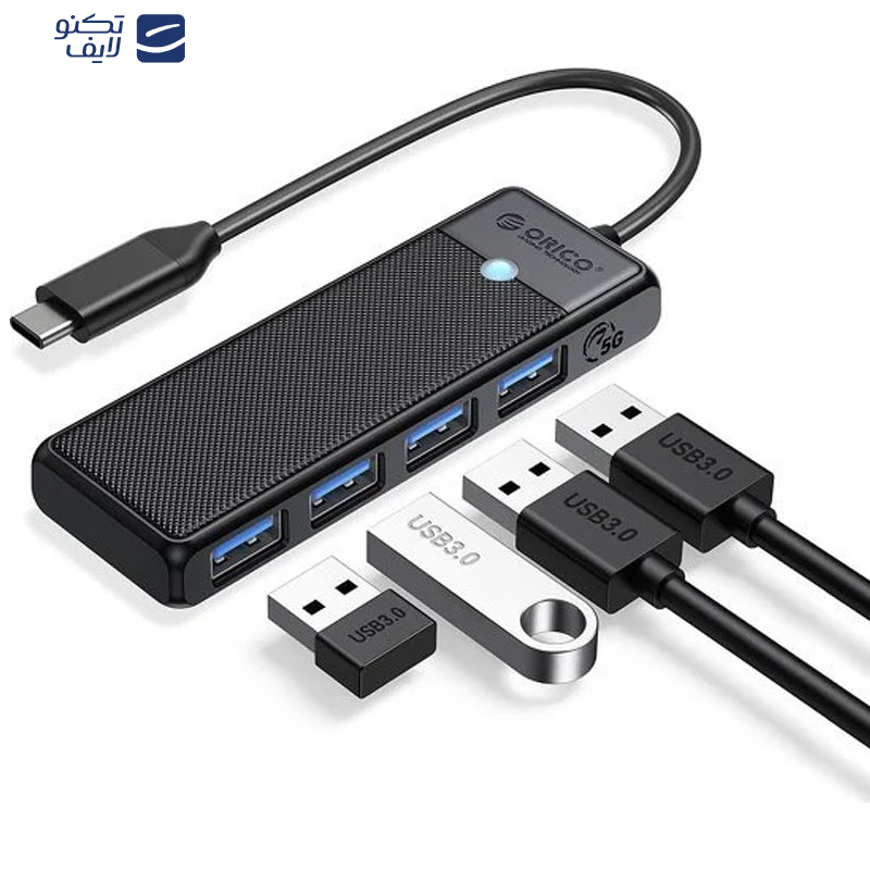 هاب 4 پورت USB-C اوریکو مدل PAPW4A-C3-015 هاب 4 پورت USB-C اوریکو مدل PAPW4A-C3-015