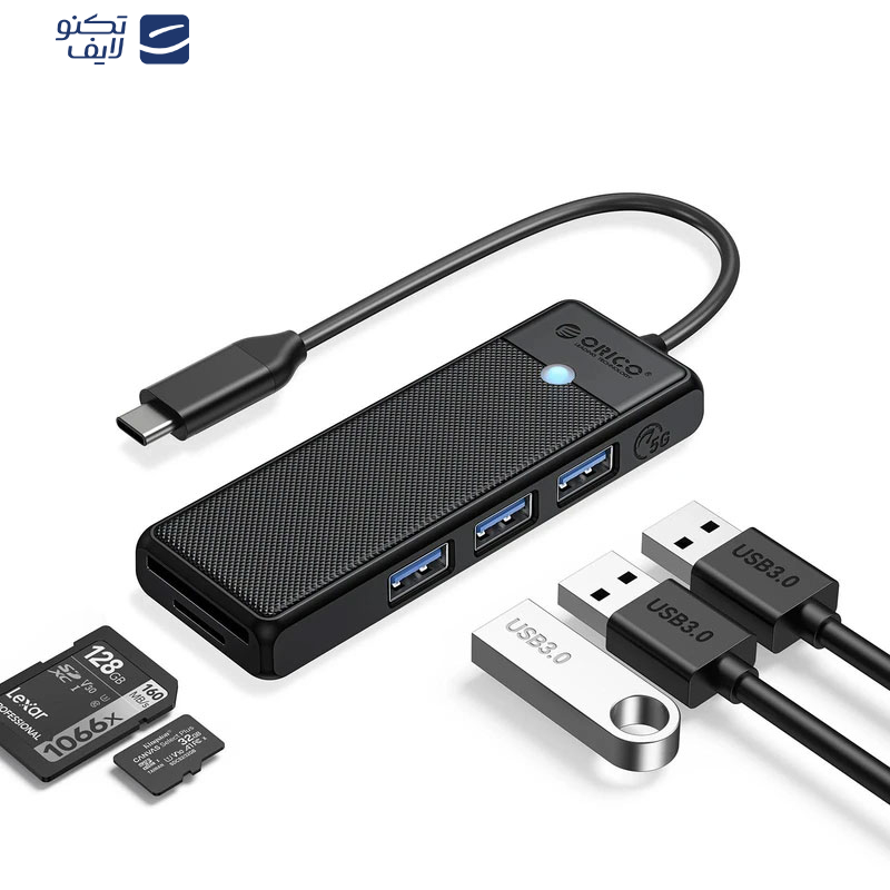 هاب 3 پورت USB-C اوریکو مدل PAPW3AT-C3-10 هاب 3 پورت USB-C اوریکو مدل PAPW3AT-C3-10