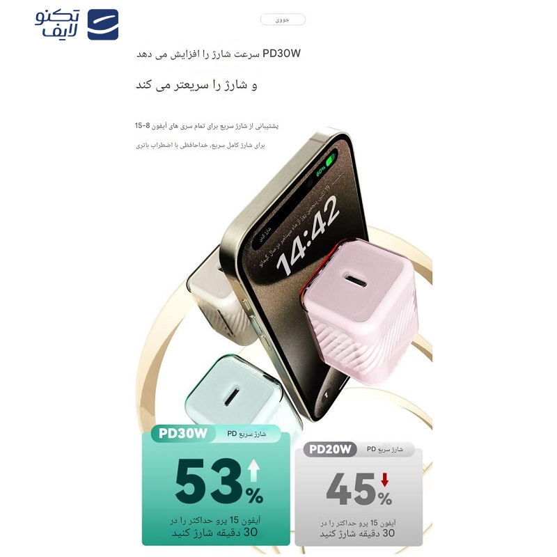 شارژر دیواری 33 وات جووی مدل JC-138 شارژر دیواری 33 وات جووی مدل JC-138