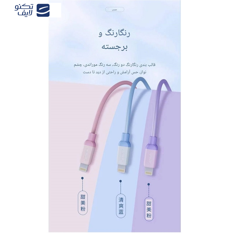 کابل تبدیل USB به لایتنینیگ جووی مدل LI-192 طول یک متر کابل تبدیل USB به لایتنینیگ جووی مدل LI-192 طول یک متر