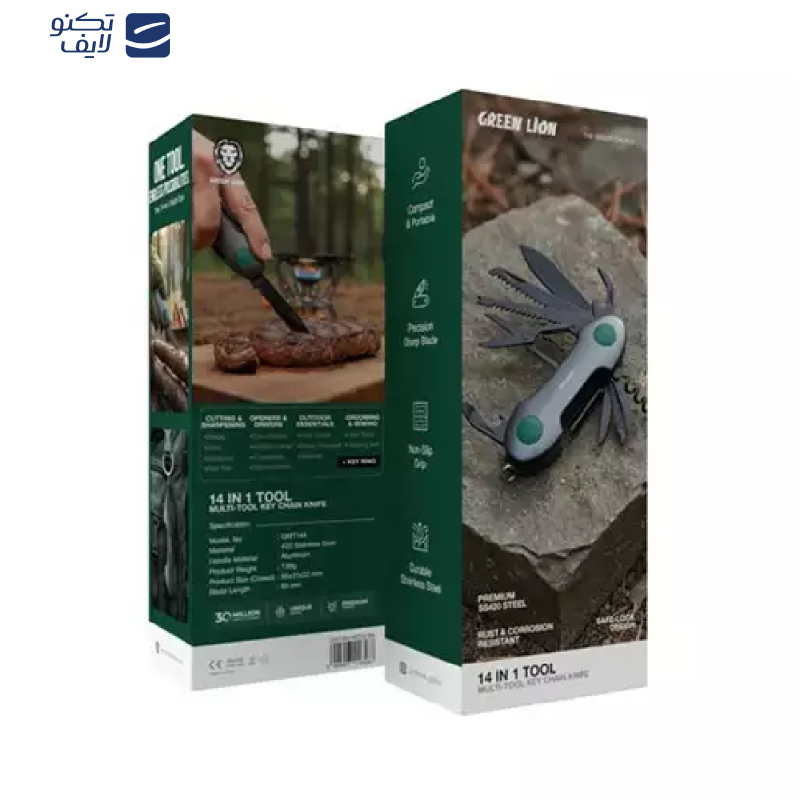 ابزار چندکاره سفری گرین لاین مدل GMT14A GN14N1MTOLBK ابزار چندکاره سفری گرین لاین مدل GMT14A GN14N1MTOLBK