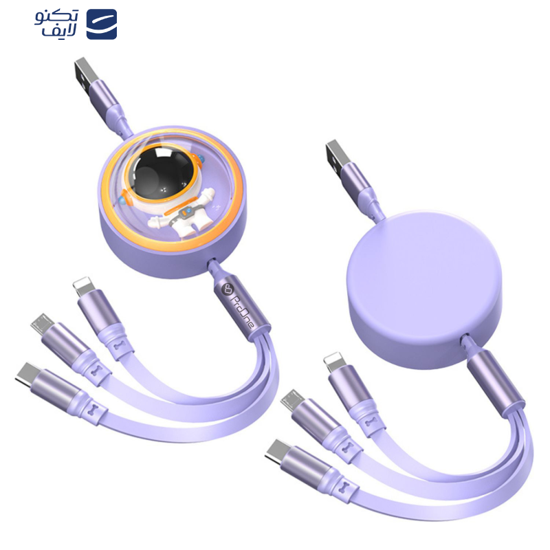 کابل تبدیل USB به USB-C / microUSB / لایتنینگ پرووان مدل PCC128R طول 1.2 متر کابل تبدیل USB به USB-C / microUSB / لایتنینگ پرووان مدل PCC128R طول 1.2 متر