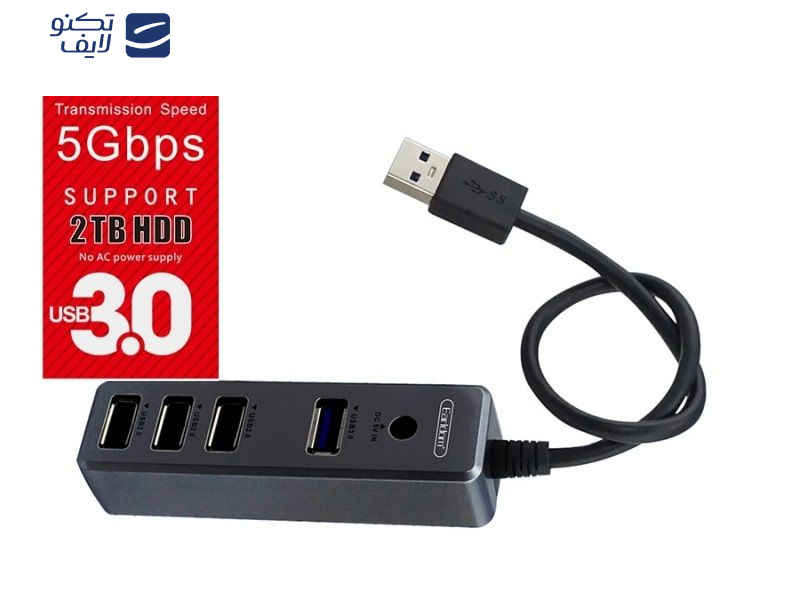 هاب 4 پورت USB 3.0 ارلدام مدل ET-HUB07 هاب 4 پورت USB 3.0 ارلدام مدل ET-HUB07