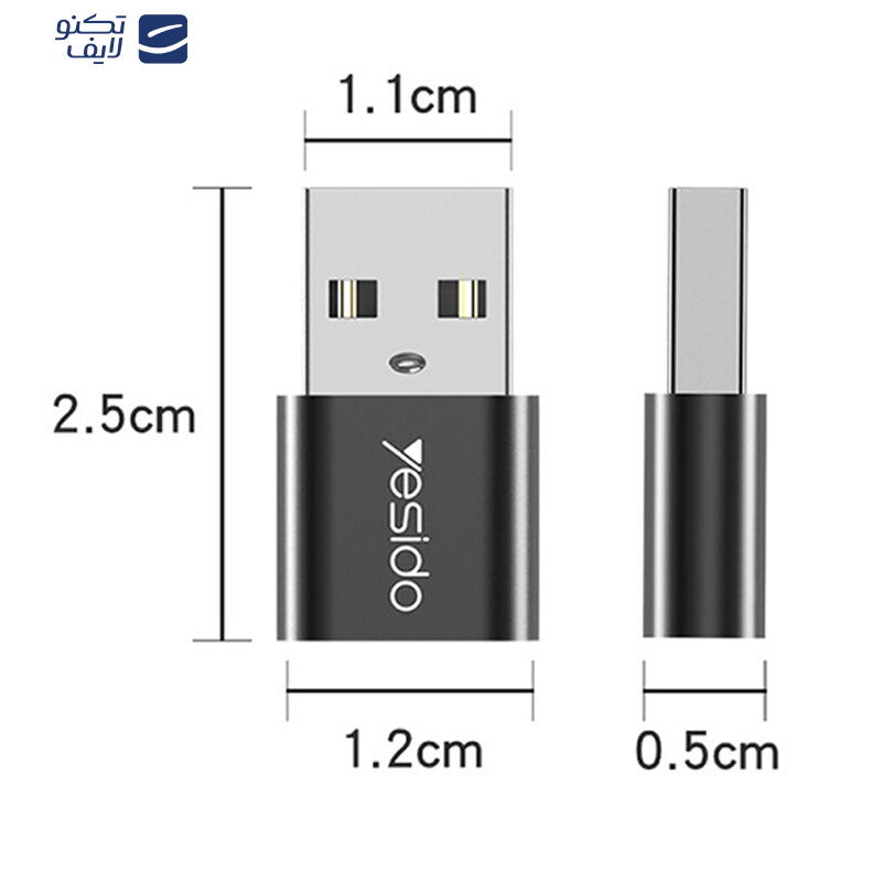مبدل USB-C به USB یسیدو مدل GS09 مبدل USB-C به USB یسیدو مدل GS09