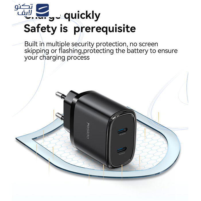 شارژر دیواری 20 وات یسیدو مدل YC54 به همراه کابل لایتنینگ شارژر دیواری 20 وات یسیدو مدل YC54 به همراه کابل لایتنینگ