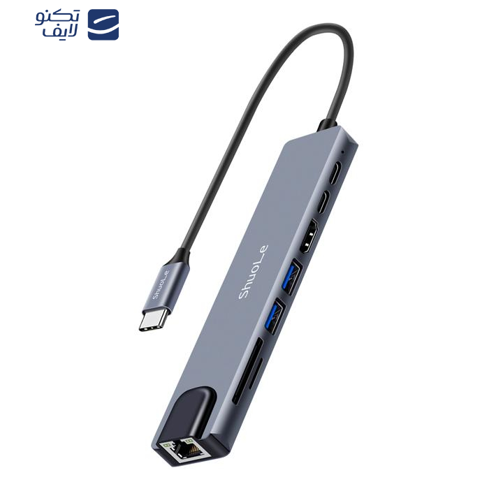 هاب ۸ پورت USB-C شوله مدل H801