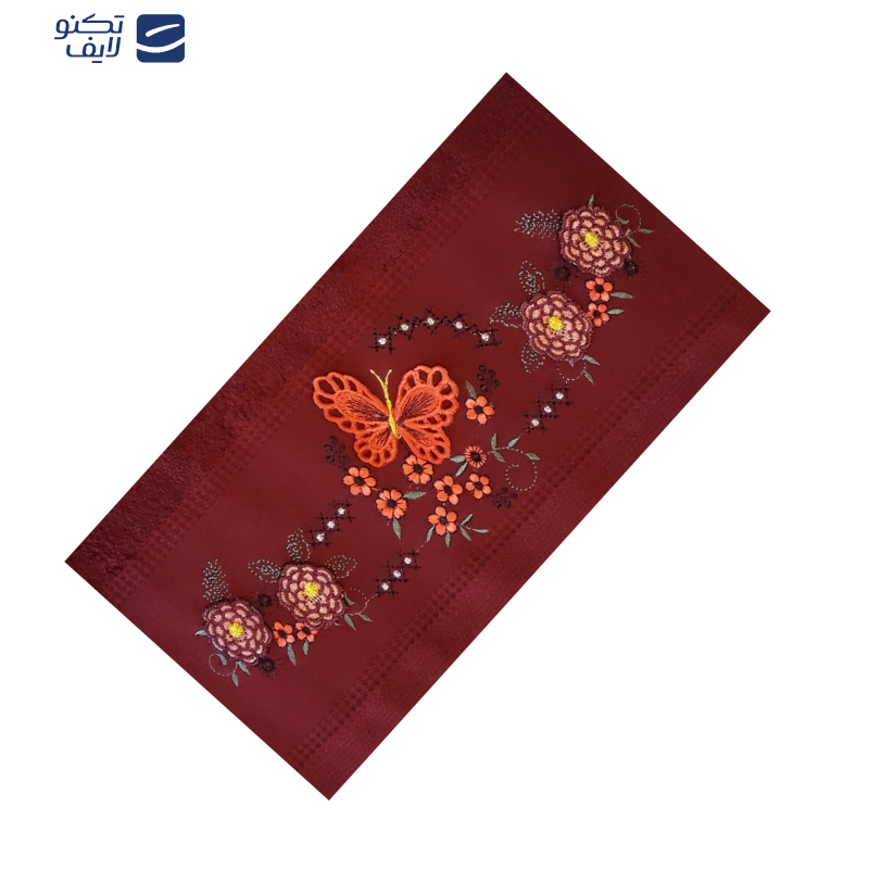 حوله دستی بهباف آذر مدل پروانه سایز 40x75 سانتی متر حوله دستی بهباف آذر مدل پروانه سایز 40x75 سانتی متر