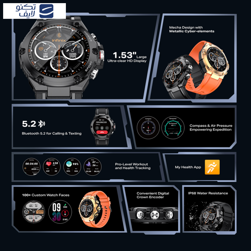 ساعت هوشمند 40 میلیمتری اینفینیکس مدل XWatch 3 GT با بند پلاستیکی ساعت هوشمند 40 میلیمتری اینفینیکس مدل XWatch 3 GT با بند پلاستیکی