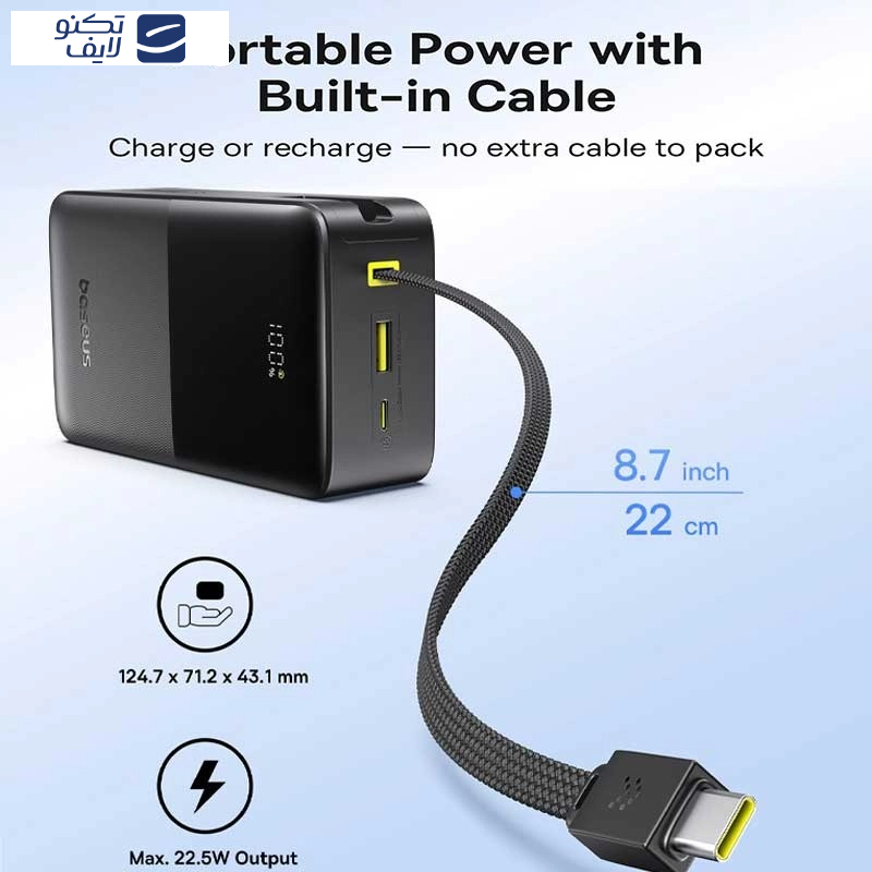 پاوربانک 22 وات بیسوس مدل EnerFill FC51 Bipow 2 Pro ظرفیت 30000 میلیآمپرساعت پاوربانک 22 وات بیسوس مدل EnerFill FC51 Bipow 2 Pro ظرفیت 30000 میلیآمپرساعت
