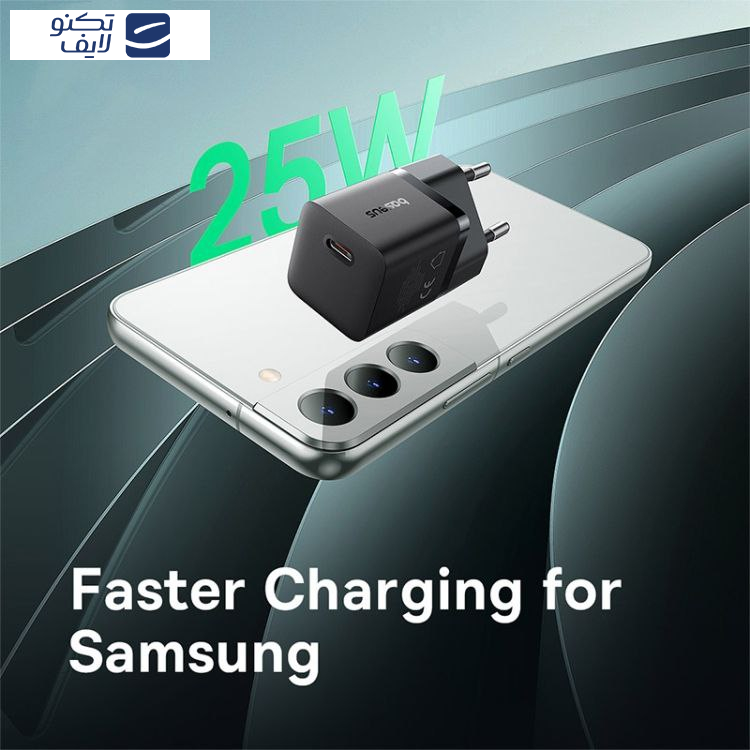 شارژر دیواری 25 وات بیسوس مدل GaN5 mini به همراه کابل تبدیل تایپ سی شارژر دیواری 25 وات بیسوس مدل GaN5 mini به همراه کابل تبدیل تایپ سی