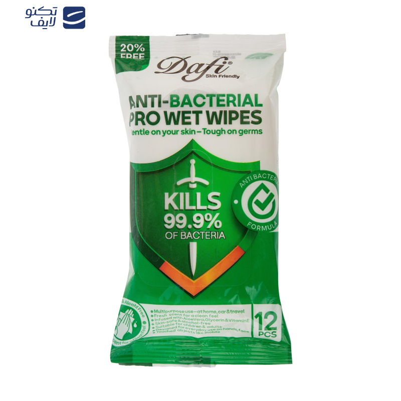 دستمال مرطوب دافی مدل ANTI-BACTERIAL بسته 12 عددی دستمال مرطوب دافی مدل ANTI-BACTERIAL بسته 12 عددی