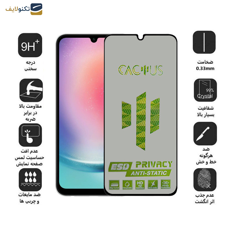  محافظ صفحه نمایش اپیکوی مدل Cactus-ESD-Privacy مناسب برای گوشی موبایل سامسونگ Galaxy A25 5G / A24 4G / A15 4G/5G
