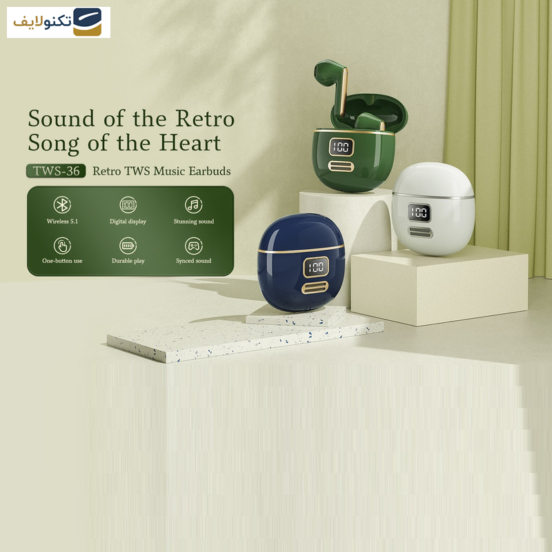 هدفون بلوتوثی ریمکس طرح کلاسیک مدل TWS-36 هدفون بلوتوثی ریمکس طرح کلاسیک مدل TWS-36