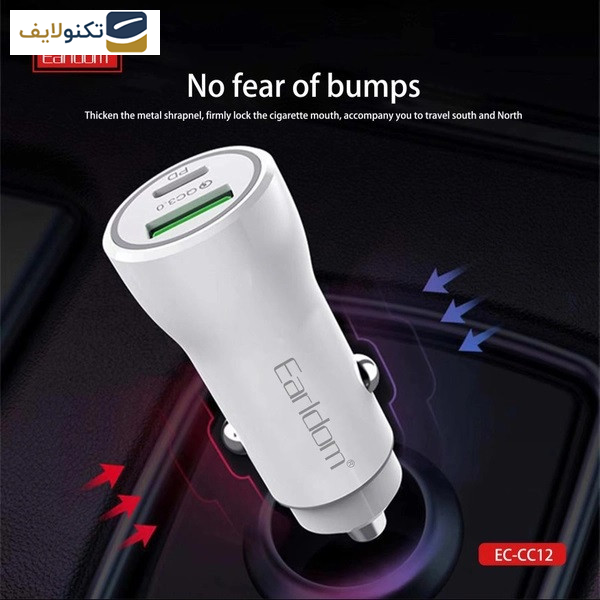 شارژر فندکی ارلدام مدل ES-CC12 PD 20W به همراه کابل USB-C شارژر فندکی ارلدام مدل ES-CC12 PD 20W به همراه کابل USB-C