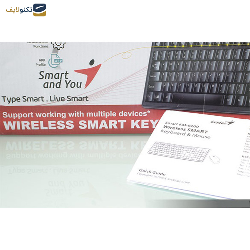 کیبورد و ماوس بیسیم جنیوس مدل Smart KM-8200 با حروف فارسی کیبورد و ماوس بیسیم جنیوس مدل Smart KM-8200 با حروف فارسی