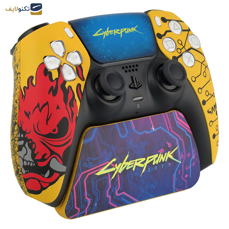 دسته بازی پلی استیشن 5 سونی مدل cyberpunk 2077 به همراه استند نگهدارنده دسته بازی پلی استیشن 5 سونی مدل cyberpunk 2077 به همراه استند نگهدارنده