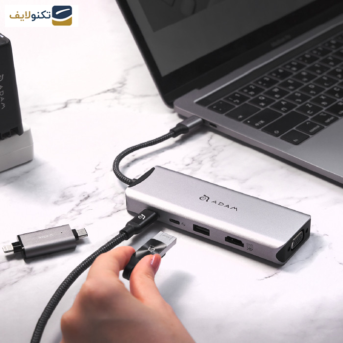 هاب 9 پورت USB-C آدام المنتس مدل CASA A09
