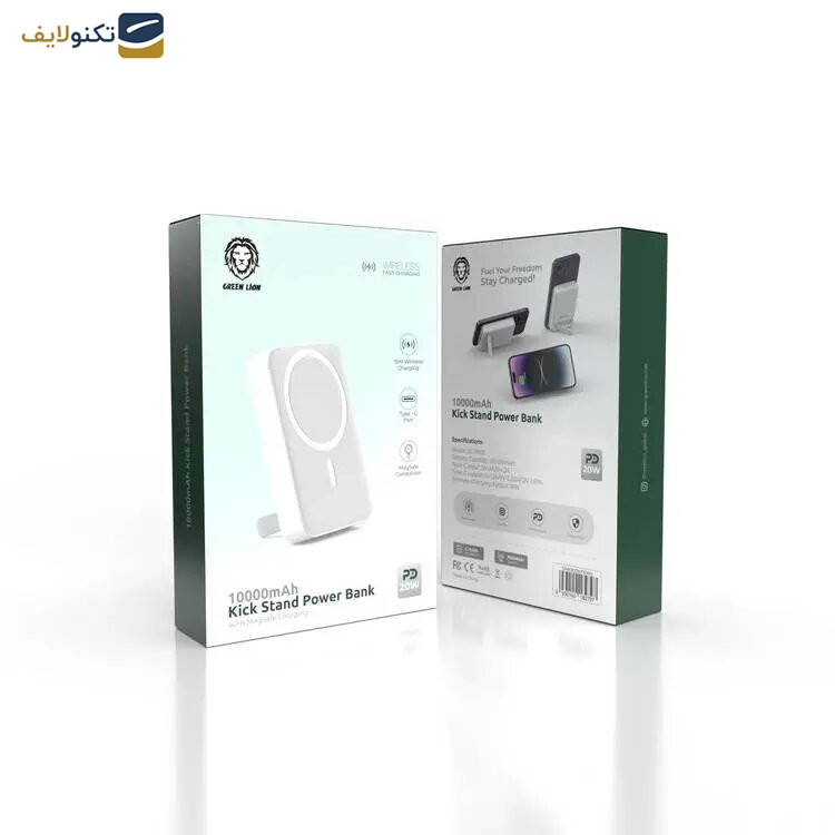 پاوربانک مگ سیف گرین لاین مدل kickstand GL-PB31ظرفیت 10000 میلی آمپر ساعت پاوربانک مگ سیف گرین لاین مدل kickstand GL-PB31ظرفیت 10000 میلی آمپر ساعت