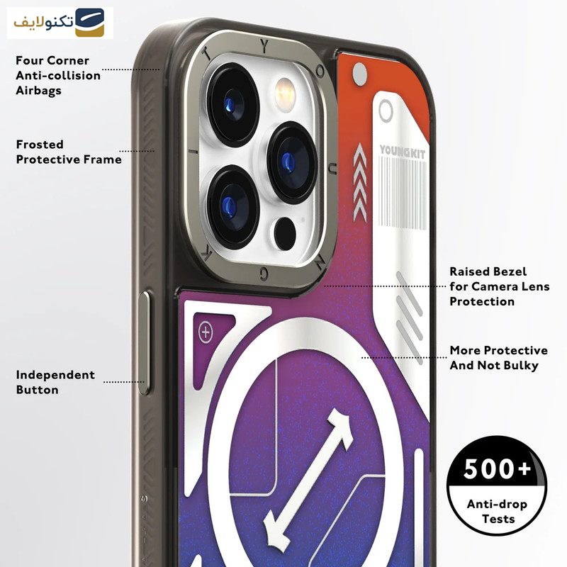 کاور یانگ کیت مدل آکواریومی شاین آبی مناسب برای گوشی موبایل  اپل Iphone15promax