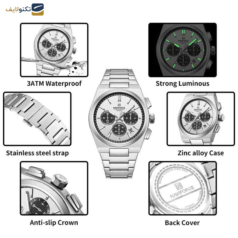 ساعت مچی عقربه‌ای مردانه نیوی فورس مدل NF8048 SWS