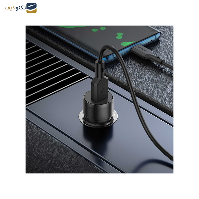 شارژر فندکی 18 وات بروفون مدل BZ19A QC3.0 به همراه کابل usb-c
