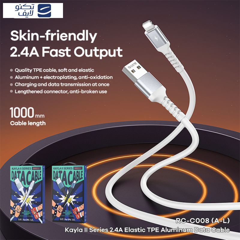 کابل تبدیل USB به لایتنینگ  ریمکس مدل RC-C008  طول 1 متر