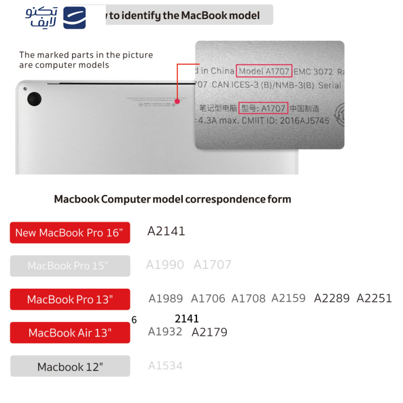 محافظ کیبورد کوتتسی مدل MB1036 مناسب برای مک بوک پرو 13 و 16 اینچ A2251/A2289/A2141/A2338