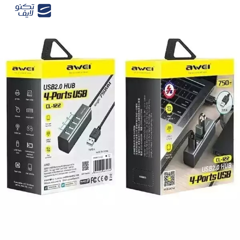 هاب 4 پورت USB 2.0 اوی مدل CL122 هاب 4 پورت USB 2.0 اوی مدل CL122