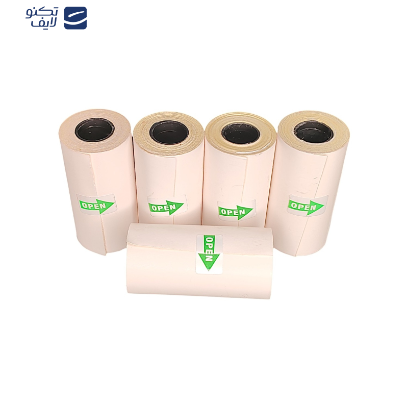 کاغذ پرینتر حرارتی پشت چسبدار پایتخت رول مدل LA3W بسته 5 عددی