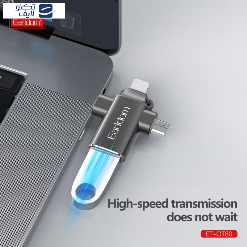 مبدل USB OTG به microUSB / لایتنینگ / USB-C ارلدام مدل ET-OT80 مبدل USB OTG به microUSB / لایتنینگ / USB-C ارلدام مدل ET-OT80