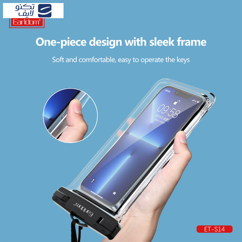 کاور موبایل ضد آب ارلدام مدل WATERPROOF PVC S14 مناسب برای گوشی موبایل تا سایز 6.5 اینچ کاور موبایل ضد آب ارلدام مدل WATERPROOF PVC S14 مناسب برای گوشی موبایل تا سایز 6.5 اینچ